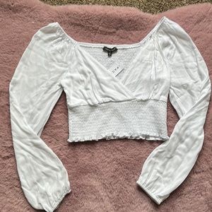 white kendall&kylie pacsun long sleeve top